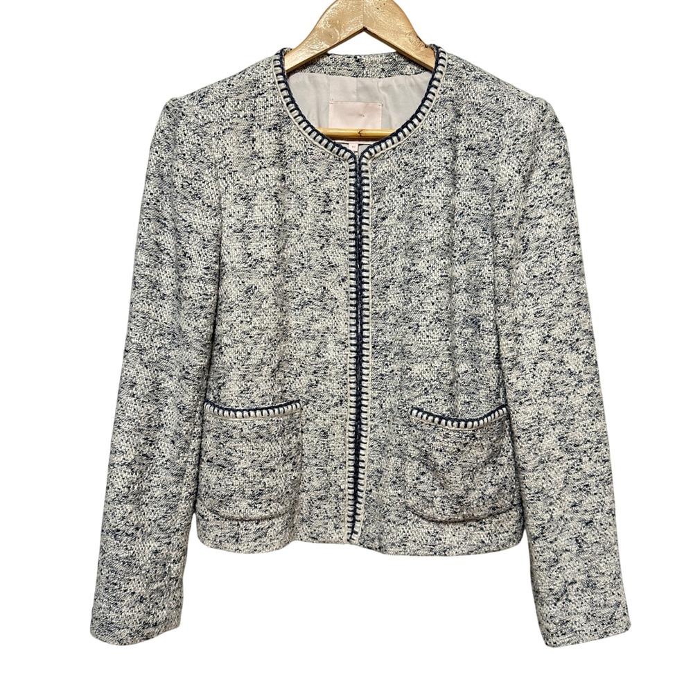 Rebecca Taylor Tweed Lady Jacket Blazer Womens 10 Preppy French Girl Office Chic